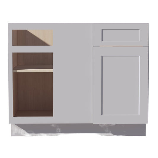 HA - BBC42/45: Ash Gray Shaker 42" 1 Door & 1 Drawer Blind Corner Base Cabinets - NextCabinets