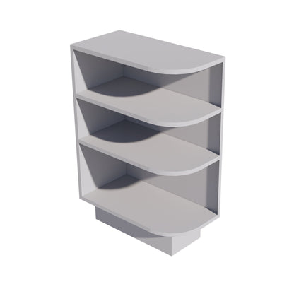 HA - BES12L: Ash Gray Shaker 12" 4 Shelves End Shelf Corner Base Cabinets (Left Open) - NextCabinets