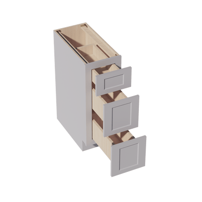 HA - DB12: Ash Gray Shaker 12" 3 Drawers Base Cabinet - NextCabinets