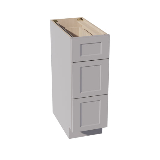 HA - DB12: Ash Gray Shaker 12" 3 Drawers Base Cabinet - NextCabinets
