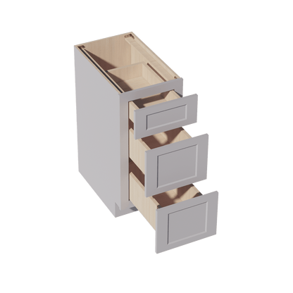 HA - DB15: Ash Gray Shaker 15" 3 Drawers Base Cabinet - NextCabinets