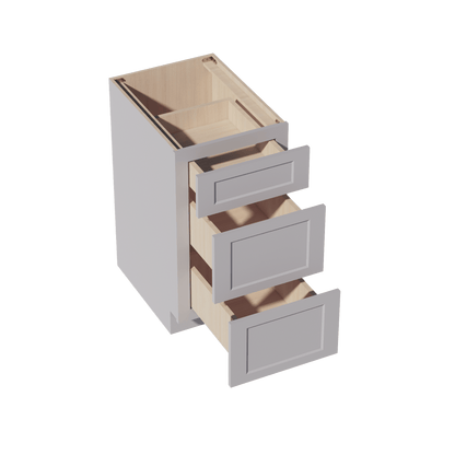 HA - DB18: Ash Gray Shaker 18" 3 Drawers Base Cabinet - NextCabinets