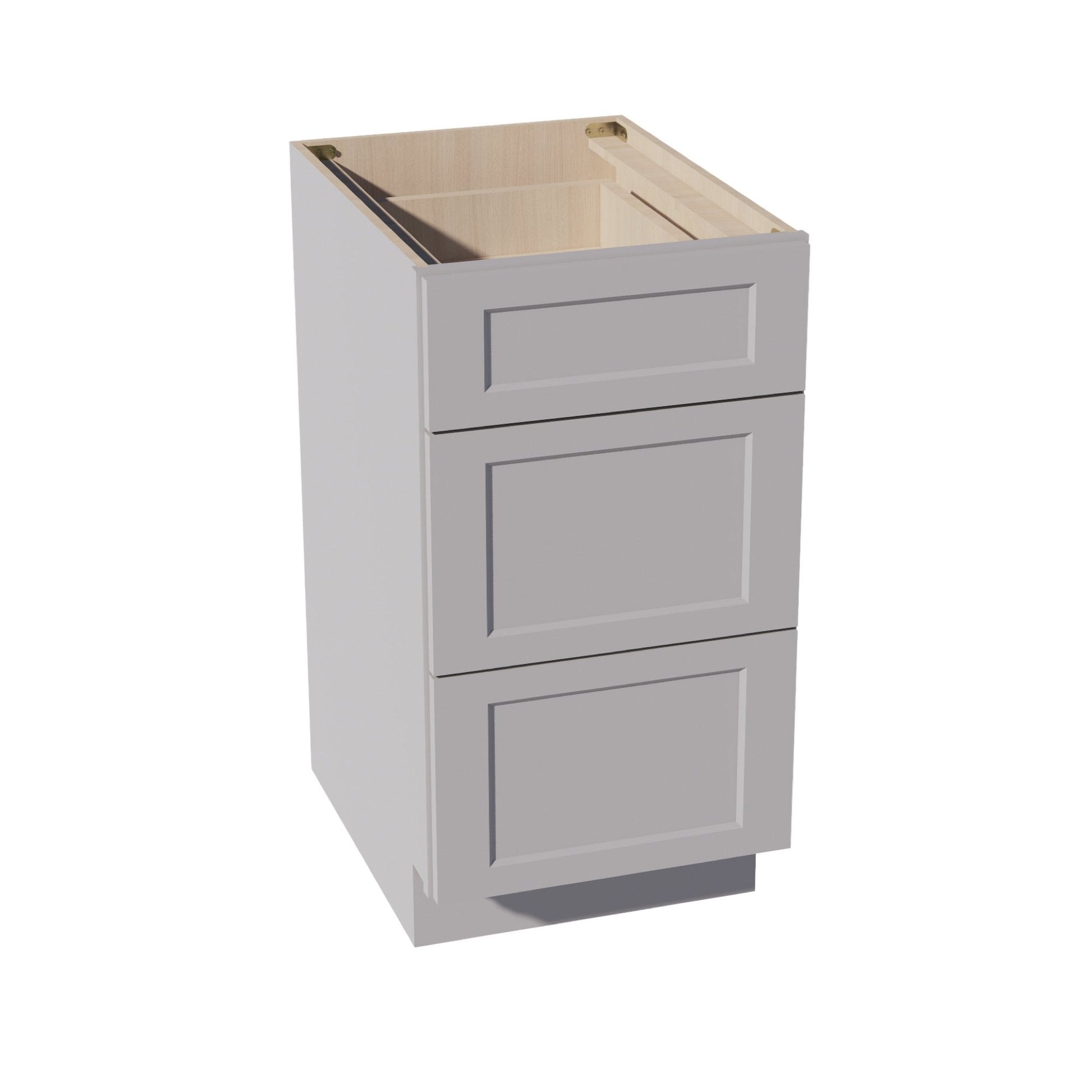 HA - DB18: Ash Gray Shaker 18" 3 Drawers Base Cabinet - NextCabinets