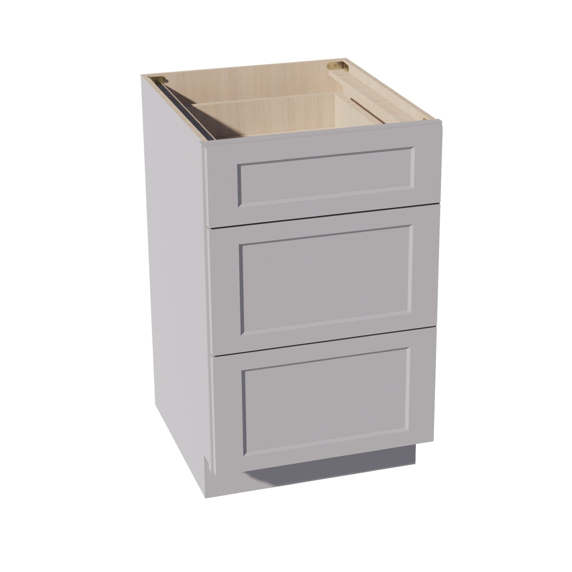 HA - DB21: Ash Gray Shaker 21" 3 Drawers Base Cabinet - NextCabinets