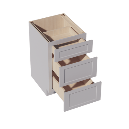 HA - DB21: Ash Gray Shaker 21" 3 Drawers Base Cabinet - NextCabinets