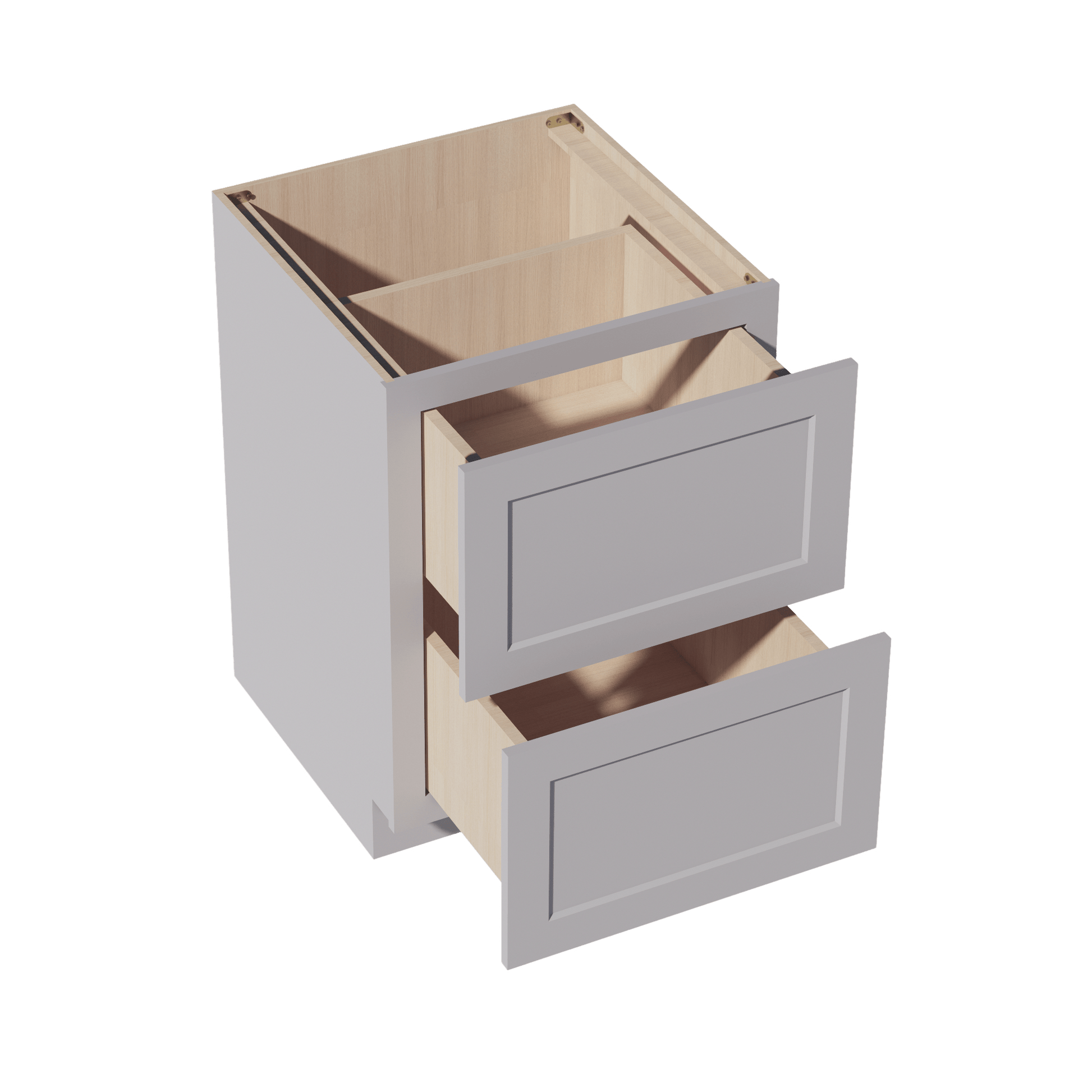 HA - DB24 - 2: Ash Gray Shaker 24" 2 Drawers Base Cabinet - NextCabinets