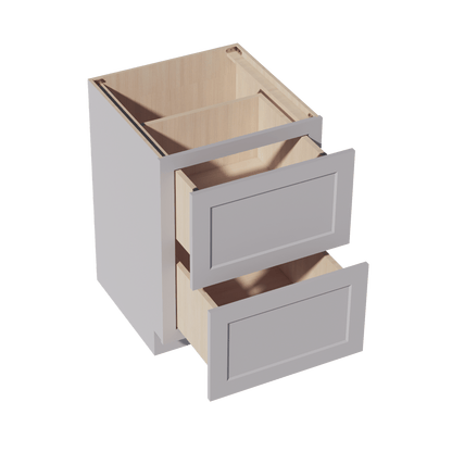 HA - DB24 - 2: Ash Gray Shaker 24" 2 Drawers Base Cabinet - NextCabinets