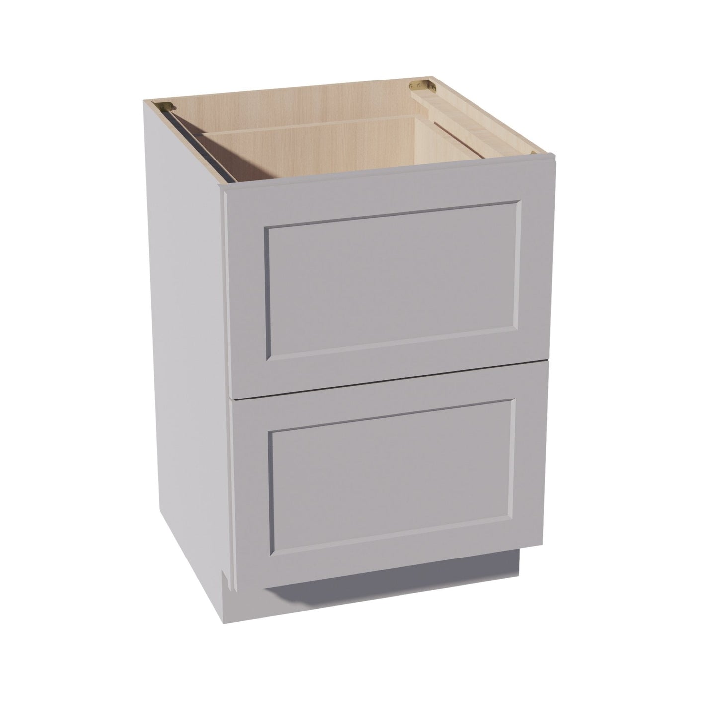 HA - DB24 - 2: Ash Gray Shaker 24" 2 Drawers Base Cabinet - NextCabinets
