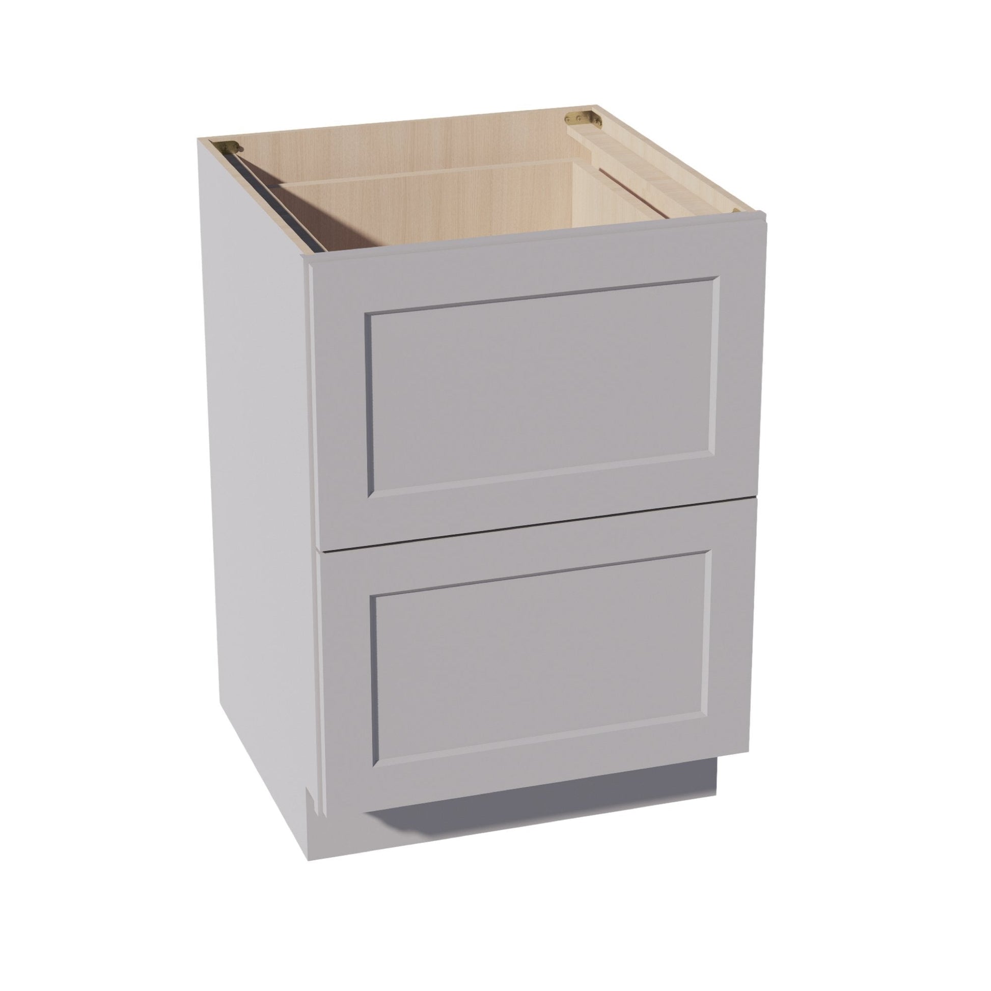 HA - DB24 - 2: Ash Gray Shaker 24" 2 Drawers Base Cabinet - NextCabinets