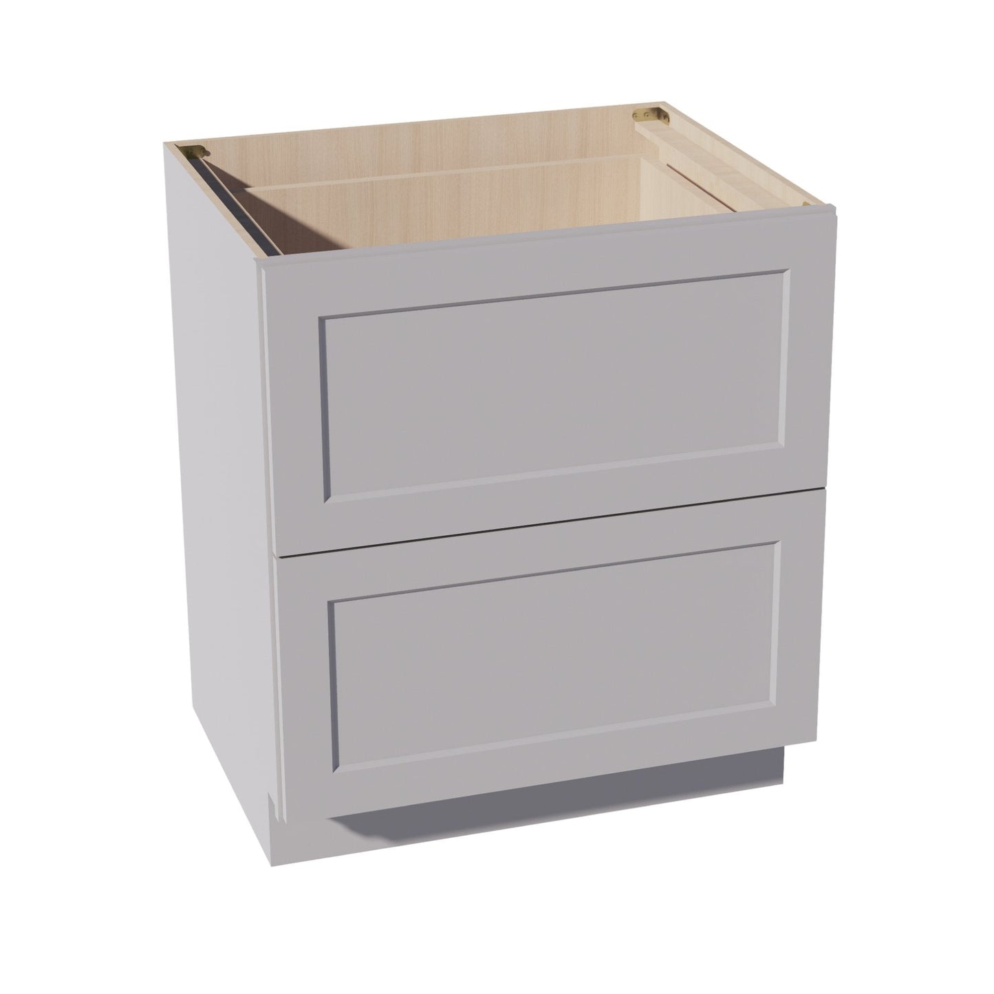 HA - DB30 - 2: Ash Gray Shaker 30" 2 Drawers Base Cabinet - NextCabinets