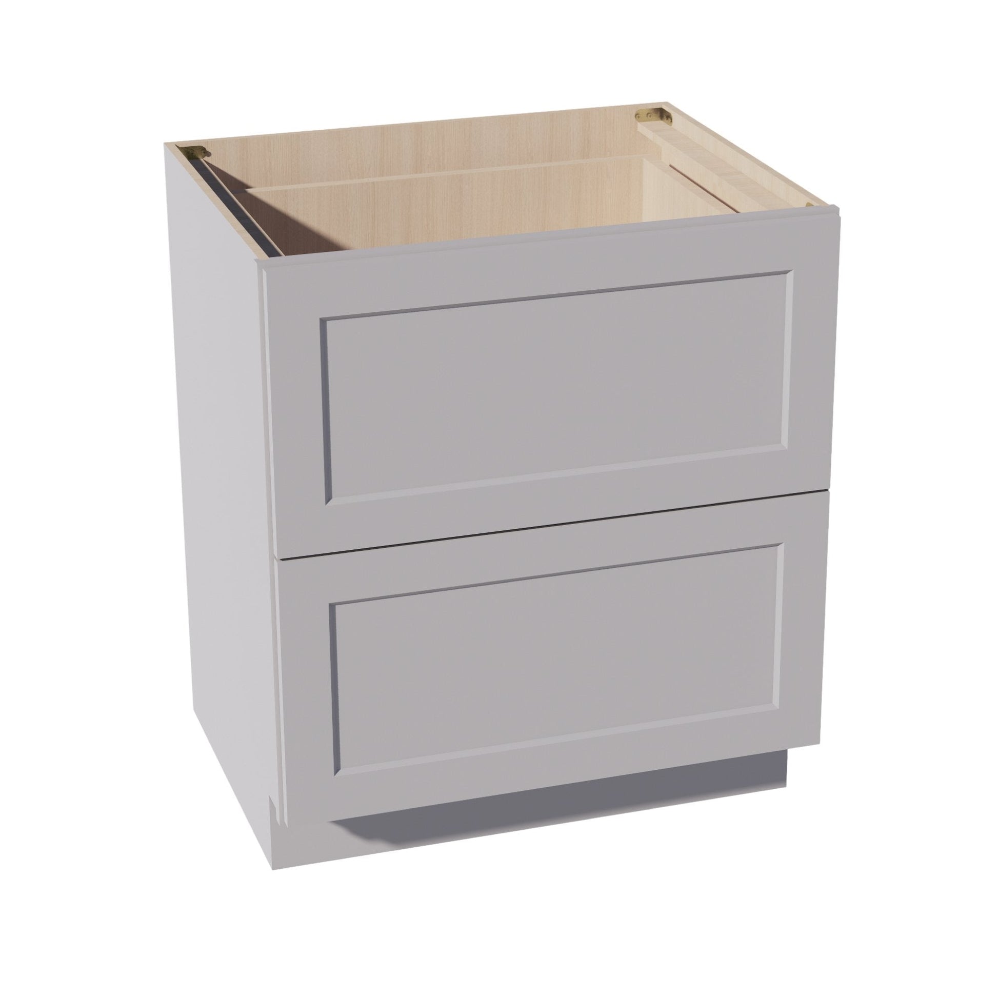 HA - DB30 - 2: Ash Gray Shaker 30" 2 Drawers Base Cabinet - NextCabinets