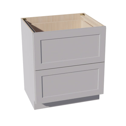 HA - DB30 - 2: Ash Gray Shaker 30" 2 Drawers Base Cabinet - NextCabinets