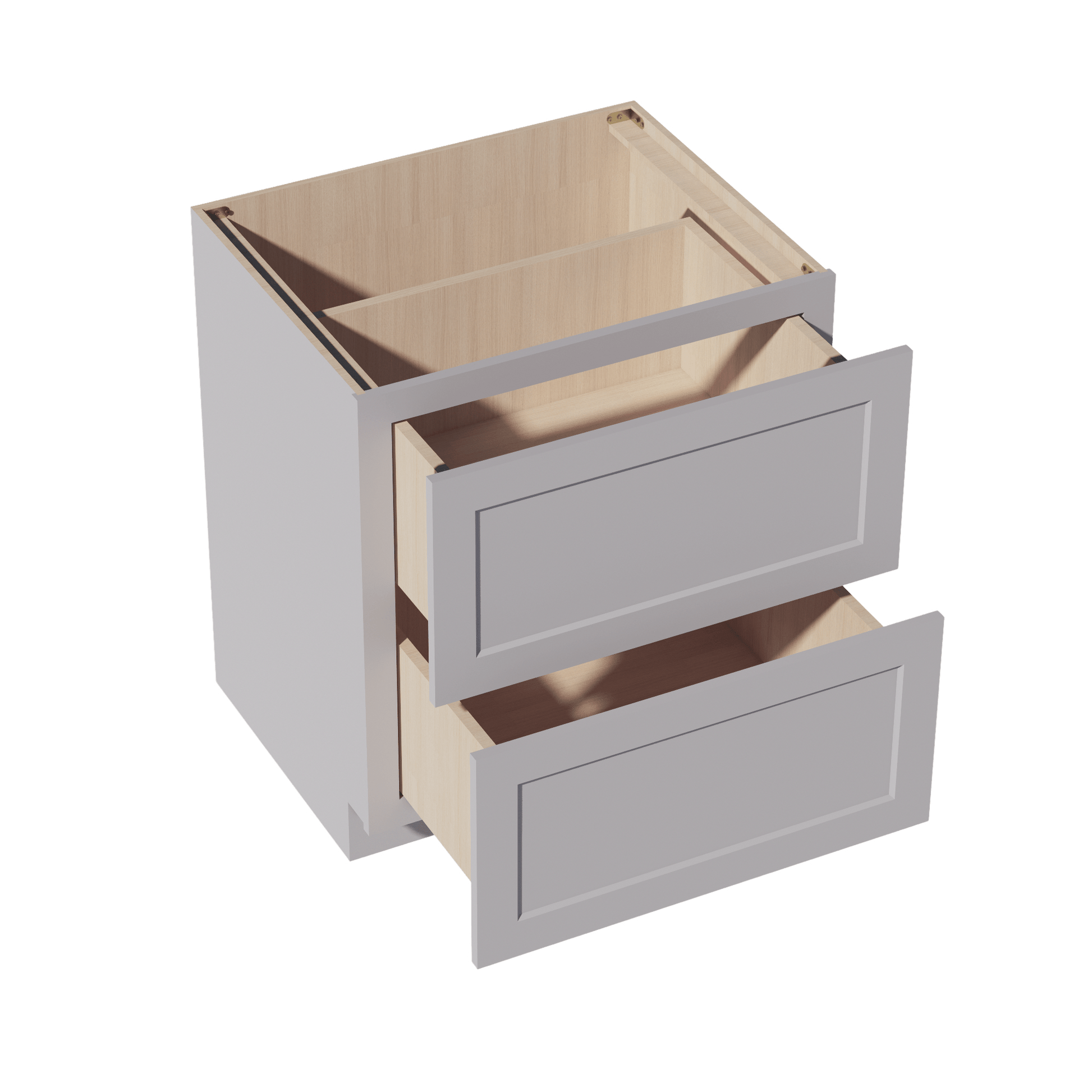 HA - DB30 - 2: Ash Gray Shaker 30" 2 Drawers Base Cabinet - NextCabinets