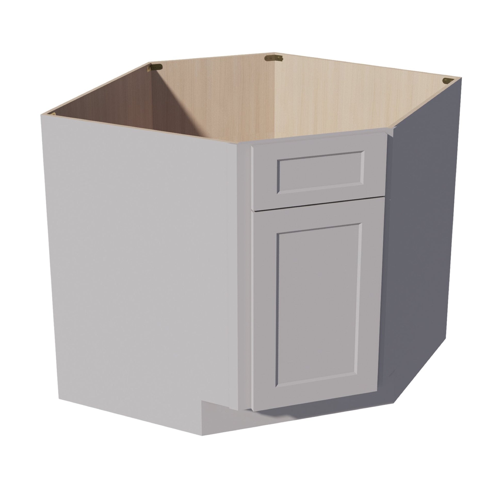HA - DSB36: Ash Gray Shaker 39" 1 Door 1 False Drawer Corner Sink Base Cabinet - NextCabinets