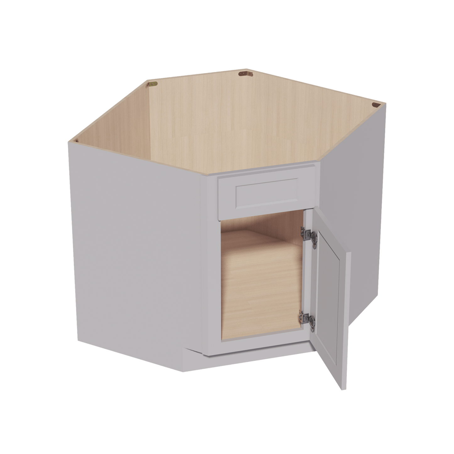 HA - DSB36: Ash Gray Shaker 39" 1 Door 1 False Drawer Corner Sink Base Cabinet - NextCabinets