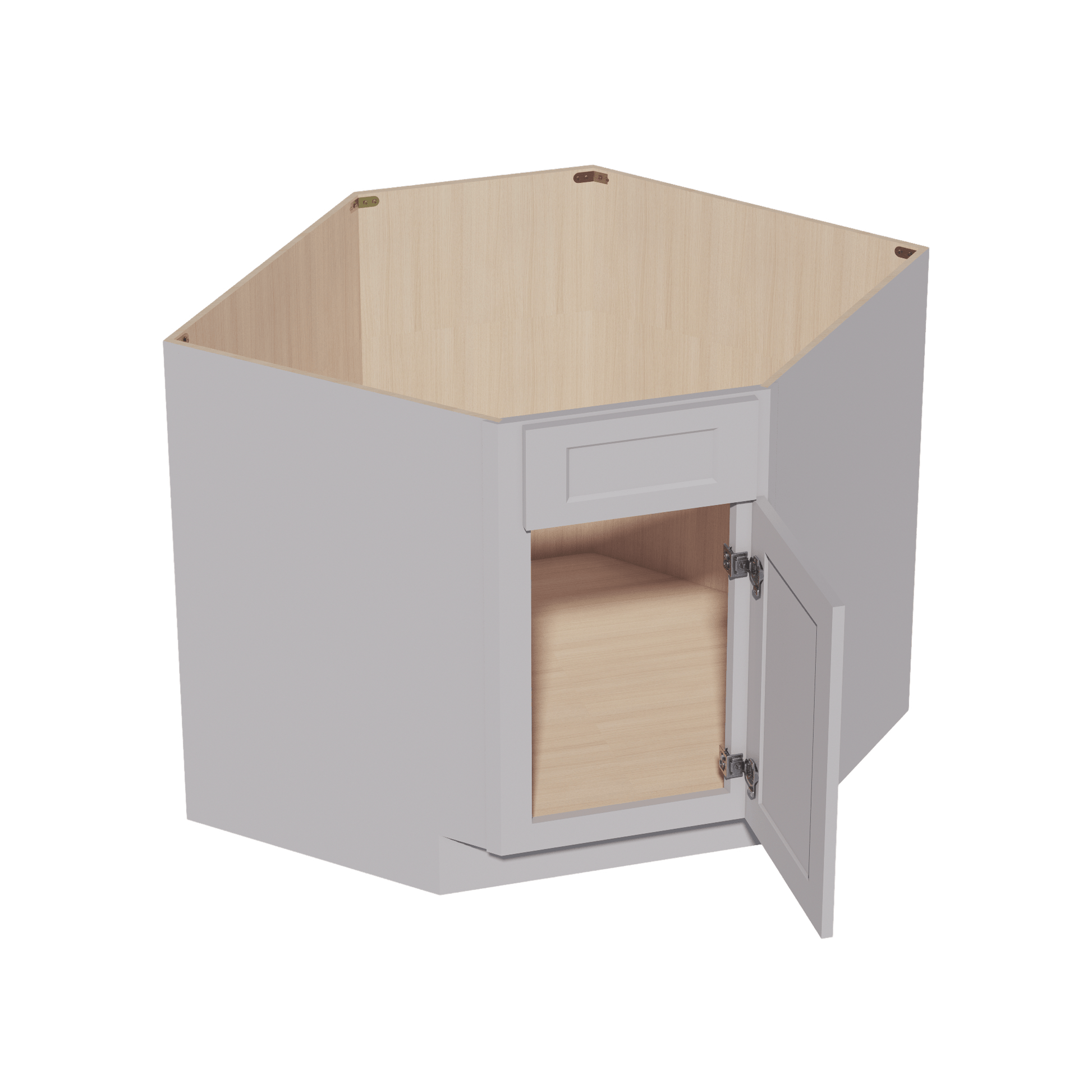 HA - DSB36: Ash Gray Shaker 39" 1 Door 1 False Drawer Corner Sink Base Cabinet - NextCabinets