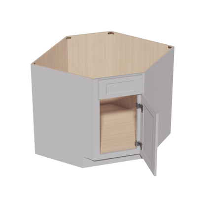 HA - DSB36: Ash Gray Shaker 39" 1 Door 1 False Drawer Corner Sink Base Cabinet - NextCabinets