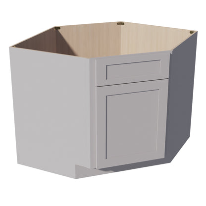HA - DSB42: Ash Gray Shaker 42" 1 Door & 1 False Drawer Corner Sink Base Cabinet - NextCabinets