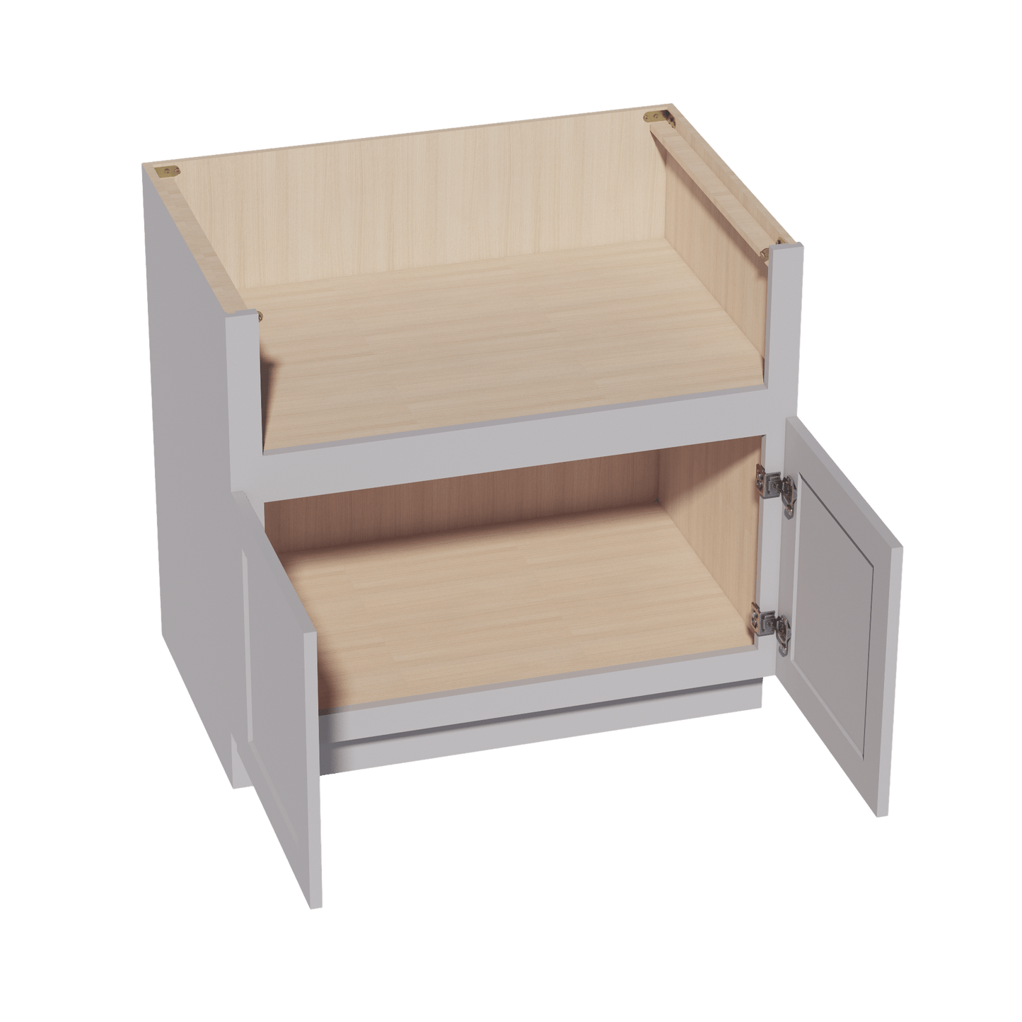 HA - FS36: Ash Gray Shaker 36" 2 Doors Farm House Sink Base Cabinet - NextCabinets