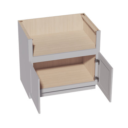 HA - FS36: Ash Gray Shaker 36" 2 Doors Farm House Sink Base Cabinet - NextCabinets