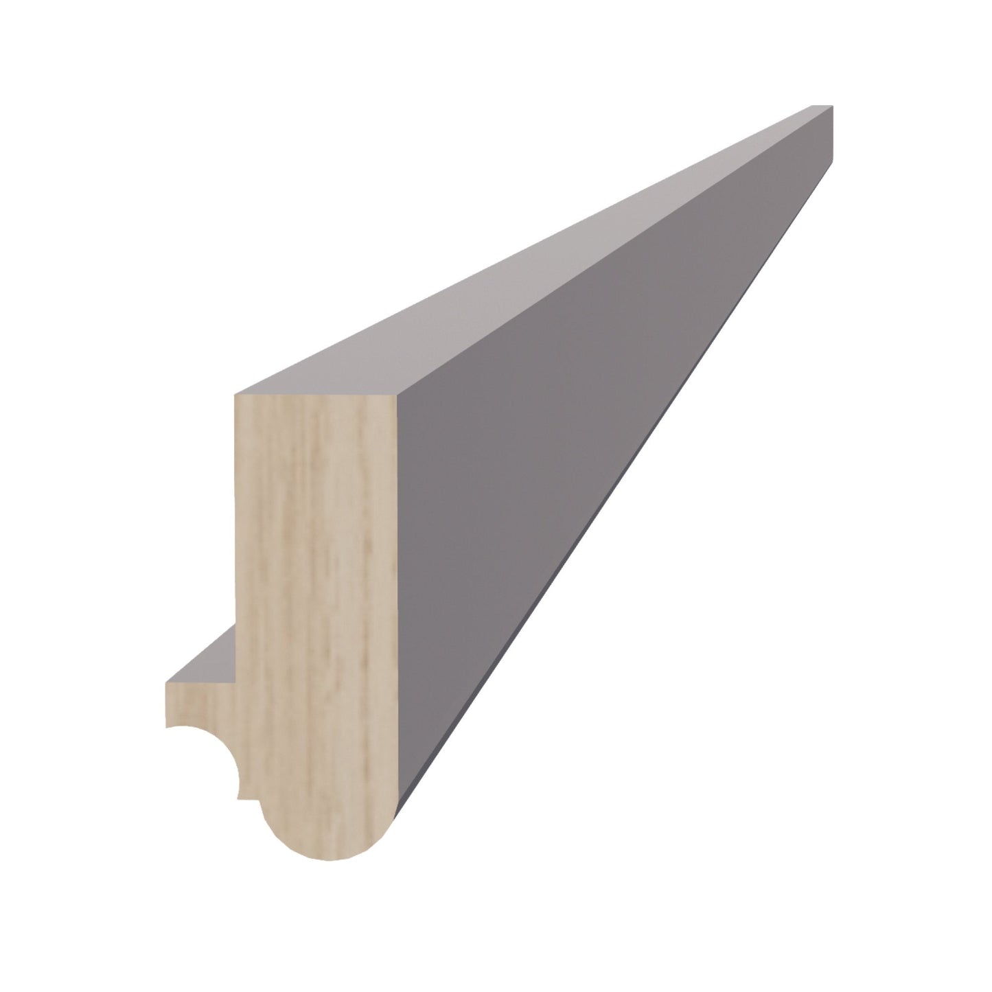 HA - LRM: Ash Gray Shaker 96"W x 1 - 1/2"H x 3/4"D Light Rail Molding - NextCabinets