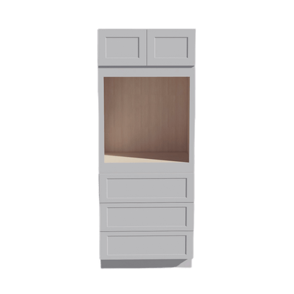 HA - OC3384: Ash Gray Shaker 33"W x 84"H x 24"D 2 Doors & 3 Drawers Tall Oven Shelf Cabinets - NextCabinets