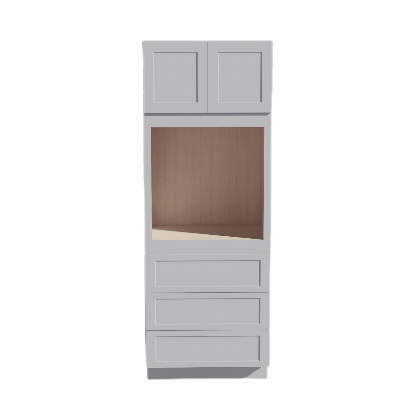 HA - OC3390: Ash Gray Shaker 33"W x 90"H x 24"D 2 Doors & 3 Drawers Tall Oven Shelf Cabinets - NextCabinets