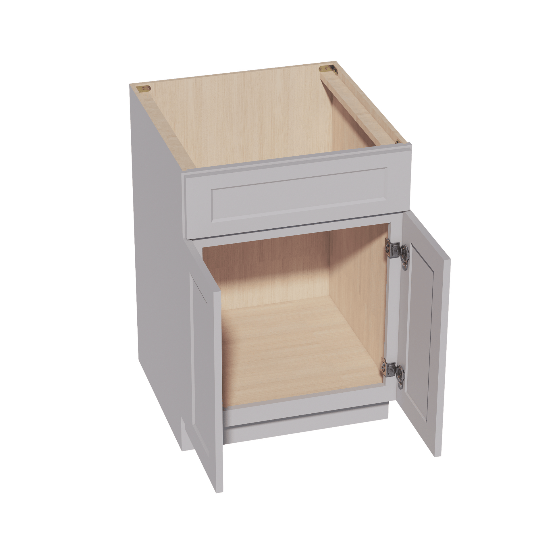 HA - SB24: Ash Gray Shaker 24" 2 Doors 1 False Drawer Sink Base Cabinet - NextCabinets