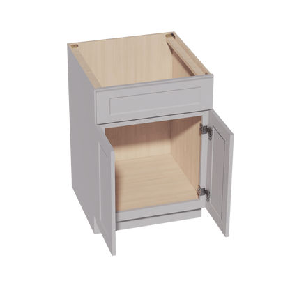 HA - SB24: Ash Gray Shaker 24" 2 Doors 1 False Drawer Sink Base Cabinet - NextCabinets