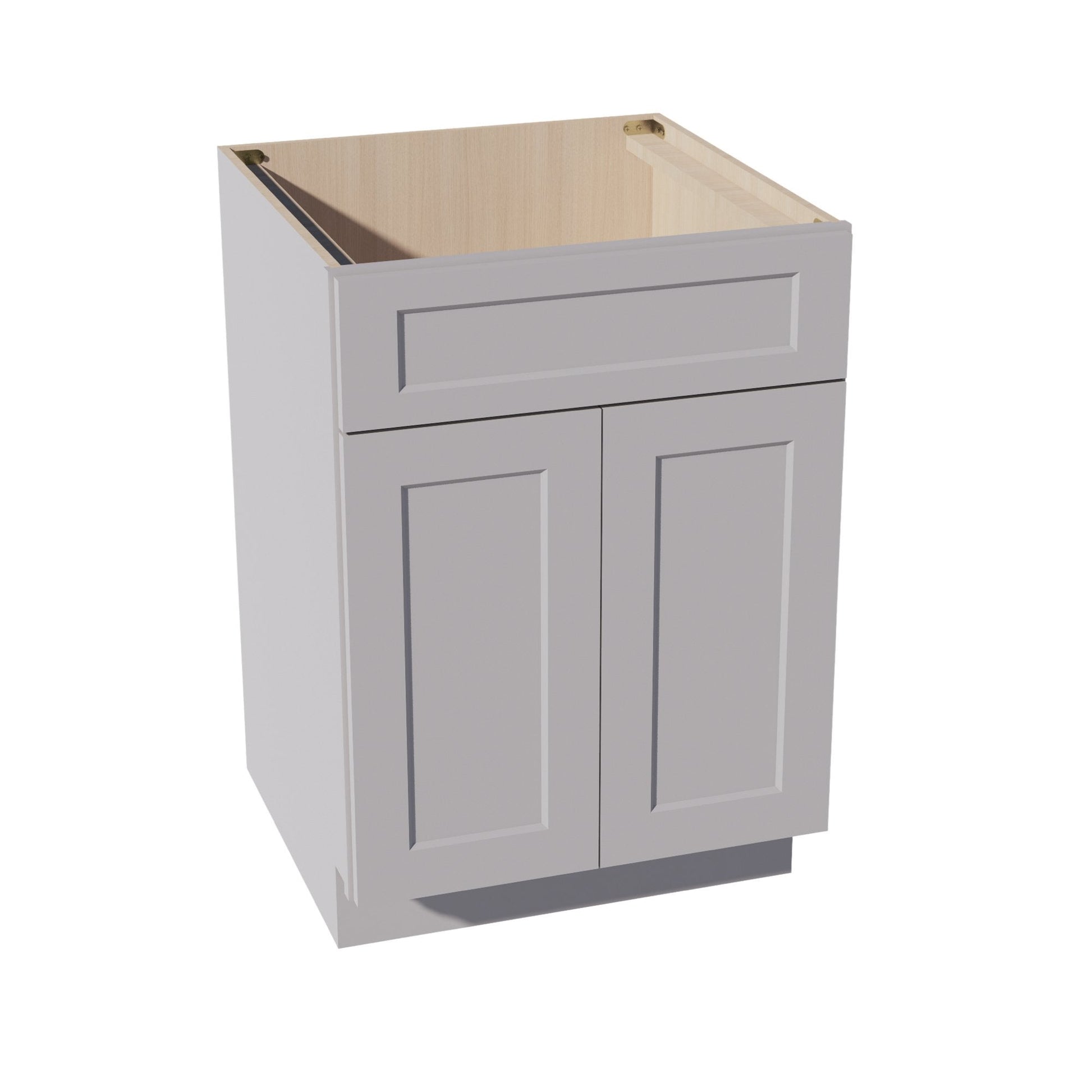 HA - SB24: Ash Gray Shaker 24" 2 Doors 1 False Drawer Sink Base Cabinet - NextCabinets