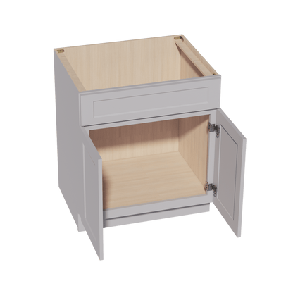 HA - SB30: Ash Gray Shaker 30" 2 Doors 1 False Drawer Sink Base Cabinet - NextCabinets