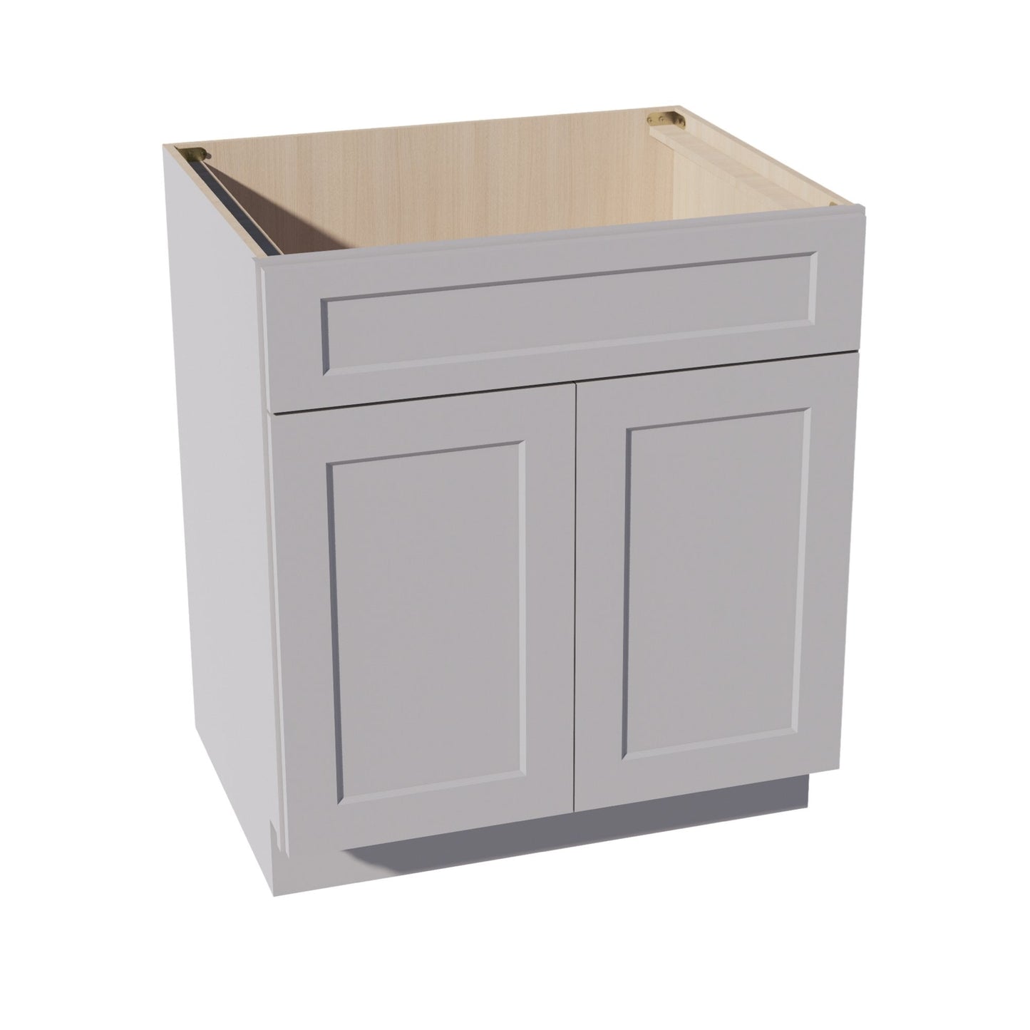 HA - SB30: Ash Gray Shaker 30" 2 Doors 1 False Drawer Sink Base Cabinet - NextCabinets