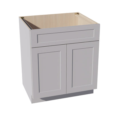 HA - SB30: Ash Gray Shaker 30" 2 Doors 1 False Drawer Sink Base Cabinet - NextCabinets