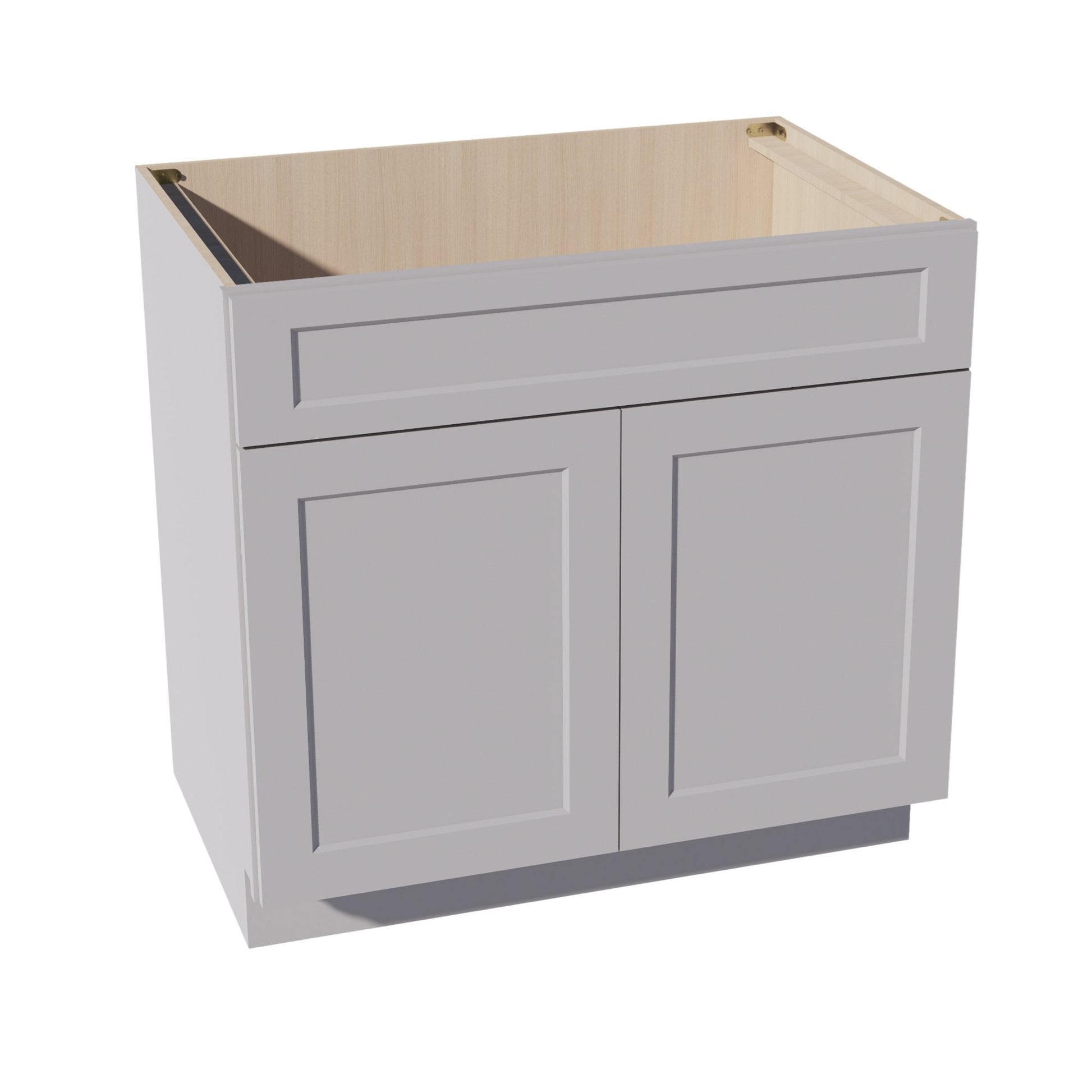 HA - SB36: Ash Gray Shaker 36" 2 Doors 1 False Drawer Sink Base Cabinet - NextCabinets