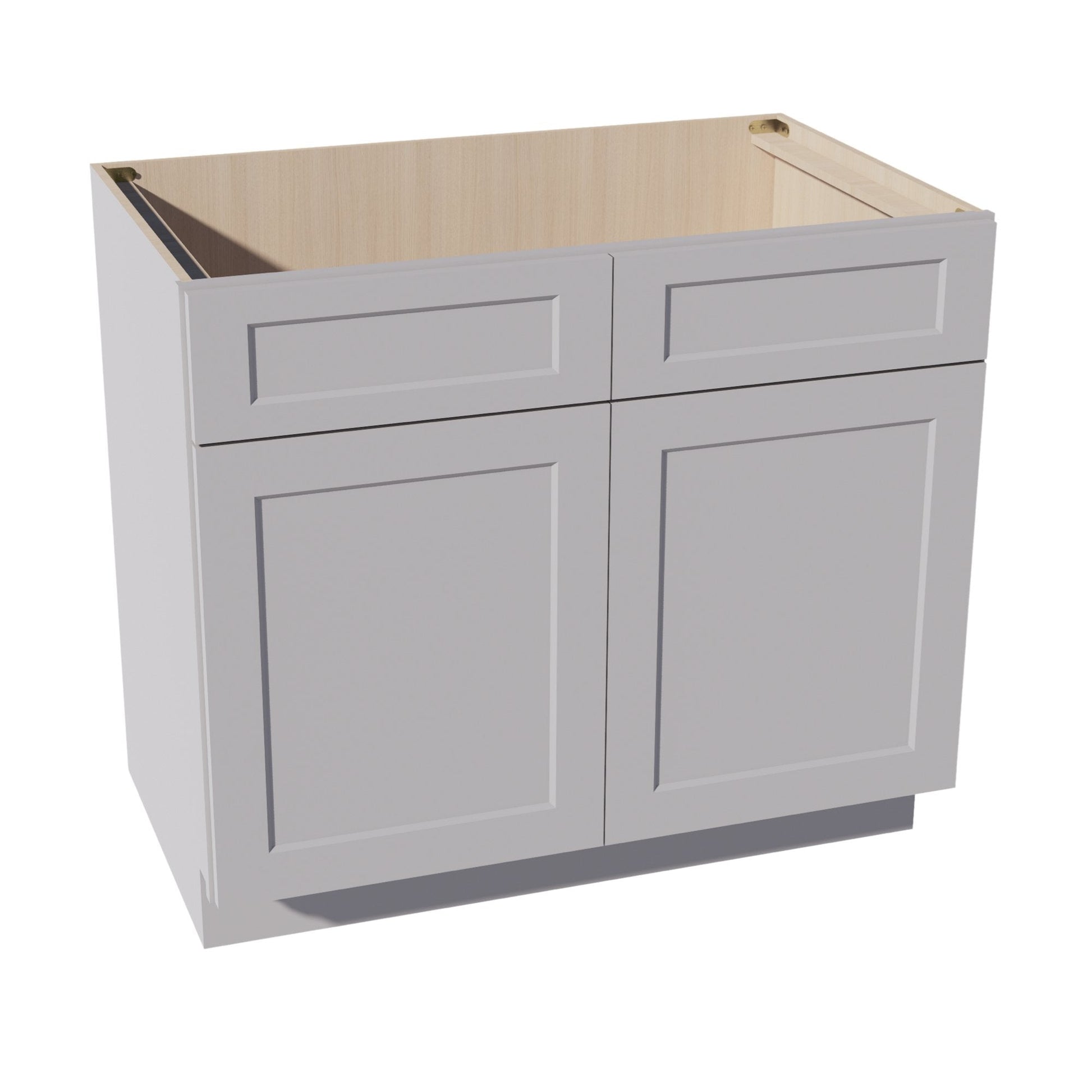 HA - SB39: Ash Gray Shaker 39" 2 Doors 2 False Drawers Sink Base Cabinet - NextCabinets
