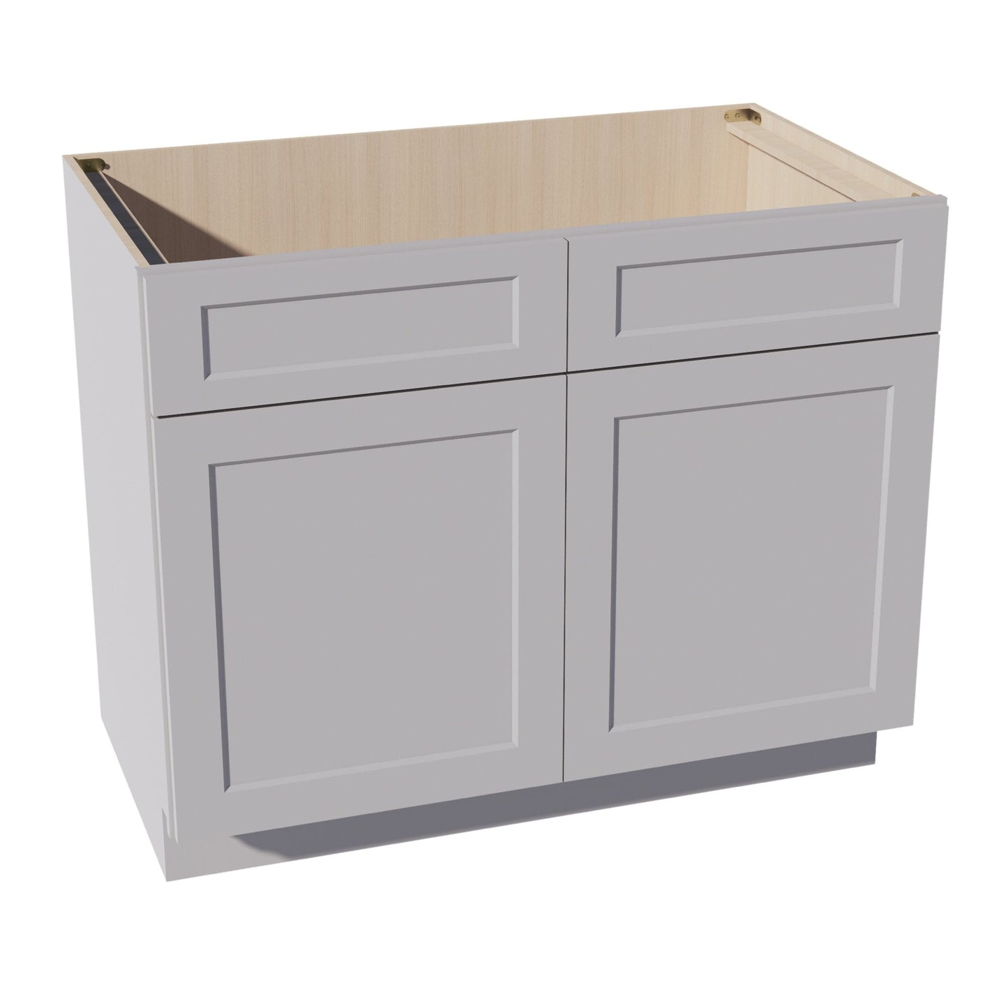 HA - SB42: Ash Gray Shaker 42" 2 Doors 2 False Drawers Sink Base Cabinet - NextCabinets