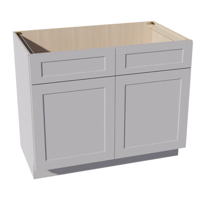 HA - SB42: Ash Gray Shaker 42" 2 Doors 2 False Drawers Sink Base Cabinet - NextCabinets