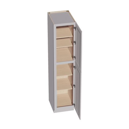 HA - TP1884: Ash Gray Shaker 18"W x 84"H x 24"D 2 Doors & 5 Shelves Tall Shelf Pantry Cabinets - NextCabinets