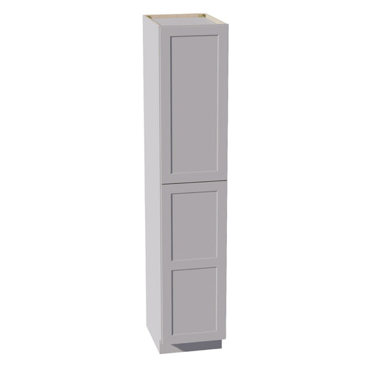 HA - TP1890: Ash Gray Shaker 18"W x 90"H x 24"D 2 Doors & 5 Shelves Tall Shelf Pantry Cabinets - NextCabinets