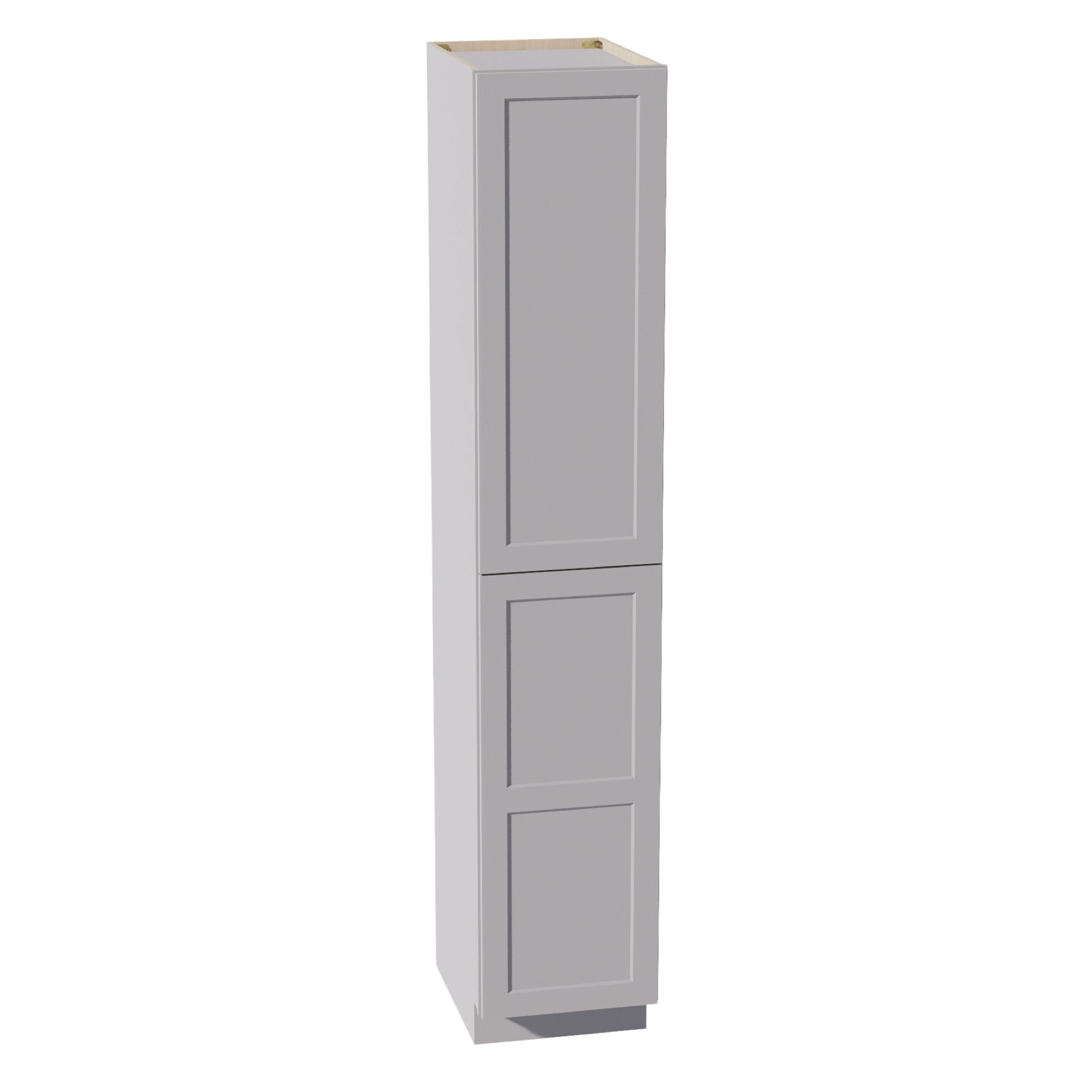 HA - TP1896: Ash Gray Shaker 18"W x 96"H x 24"D 2 Doors & 6 Shelves Tall Shelf Pantry Cabinets - NextCabinets