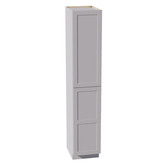 HA - TP1896: Ash Gray Shaker 18"W x 96"H x 24"D 2 Doors & 6 Shelves Tall Shelf Pantry Cabinets - NextCabinets