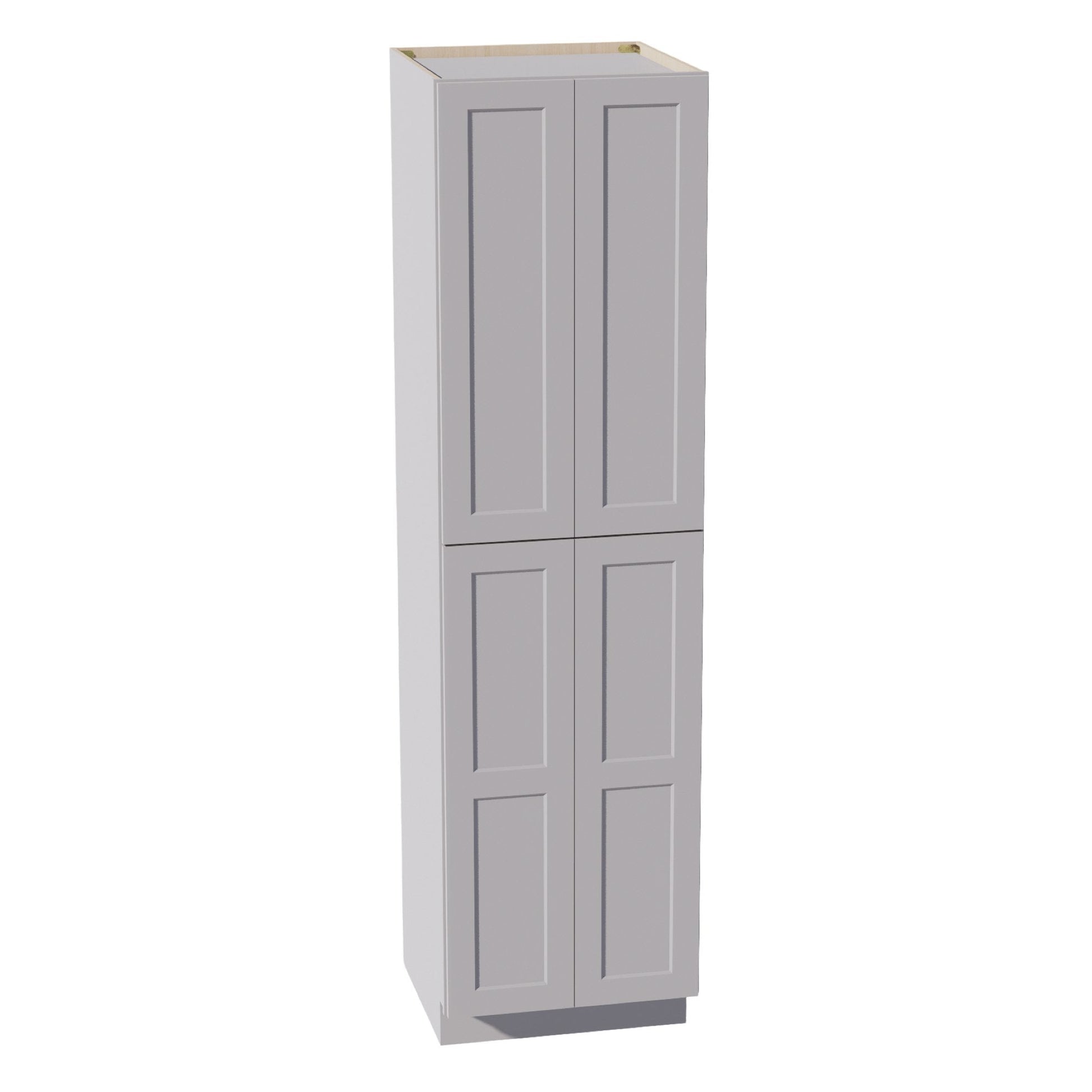 HA - TP2490: Ash Gray Shaker 24"W x 90"H x 24"D 4 Door & 5 Shelves Tall Shelf Pantry Cabinets - NextCabinets