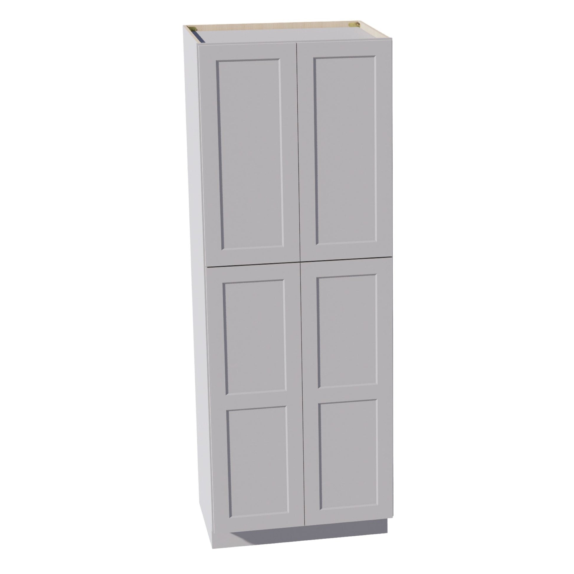 HA - TP3084: Ash Gray Shaker 30"W x 84"H x 24"D 4 Door & 5 Shelves Tall Shelf Pantry Cabinets - NextCabinets