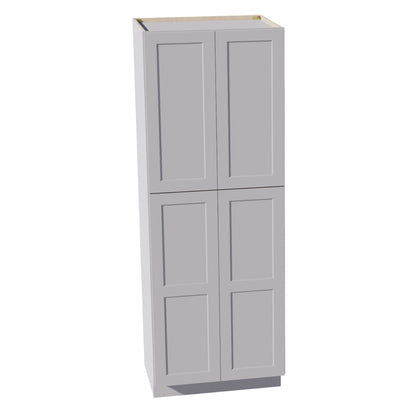HA - TP3084: Ash Gray Shaker 30"W x 84"H x 24"D 4 Door & 5 Shelves Tall Shelf Pantry Cabinets - NextCabinets