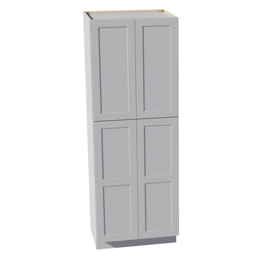 HA - TP3084: Ash Gray Shaker 30"W x 84"H x 24"D 4 Door & 5 Shelves Tall Shelf Pantry Cabinets - NextCabinets