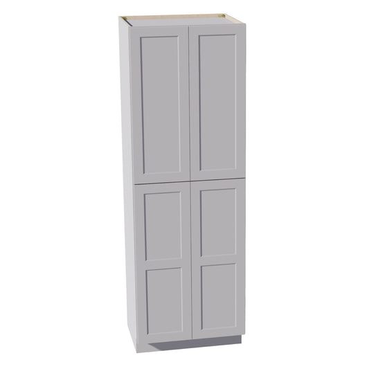 HA - TP3090: Ash Gray Shaker 30"W x 90"H x 24"D 4 Door & 5 Shelves Tall Shelf Pantry Cabinets - NextCabinets