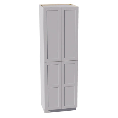 HA - TP3096: Ash Gray Shaker 30"W x 96"H x 24"D 2 Doors & 6 Shelves Tall Shelf Pantry Cabinets - NextCabinets