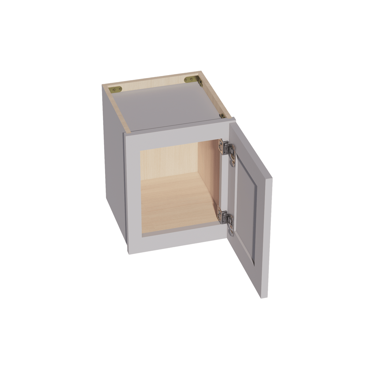 HA - W1215: Ash Gray Shaker 12"W x 15"H 1 Door Standard Wall Bridge Cabinet - NextCabinets