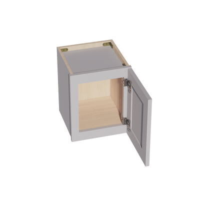 HA - W1215: Ash Gray Shaker 12"W x 15"H 1 Door Standard Wall Bridge Cabinet - NextCabinets