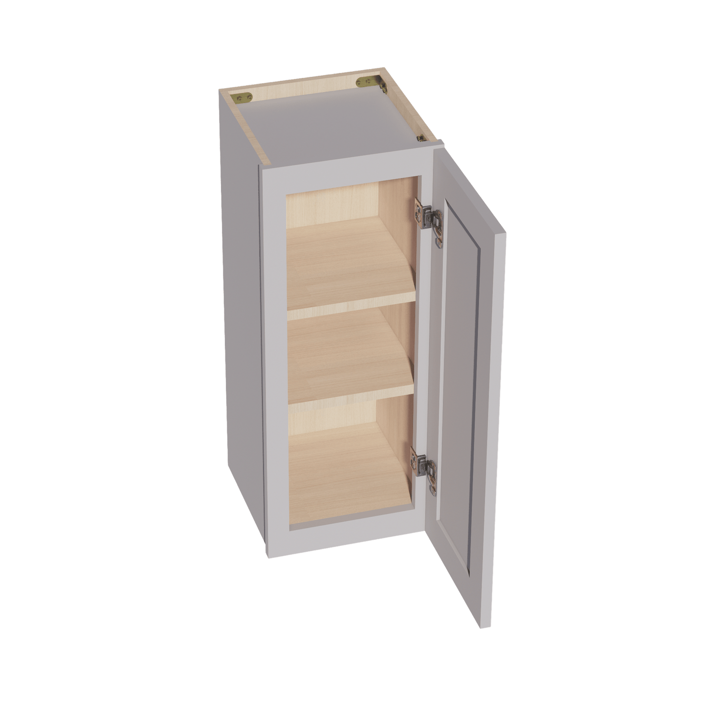 HA - W1230:: Ash Gray Shaker 12"W x 30"H 1 Door & 2 Shelves Standard Wall Cabinet - NextCabinets